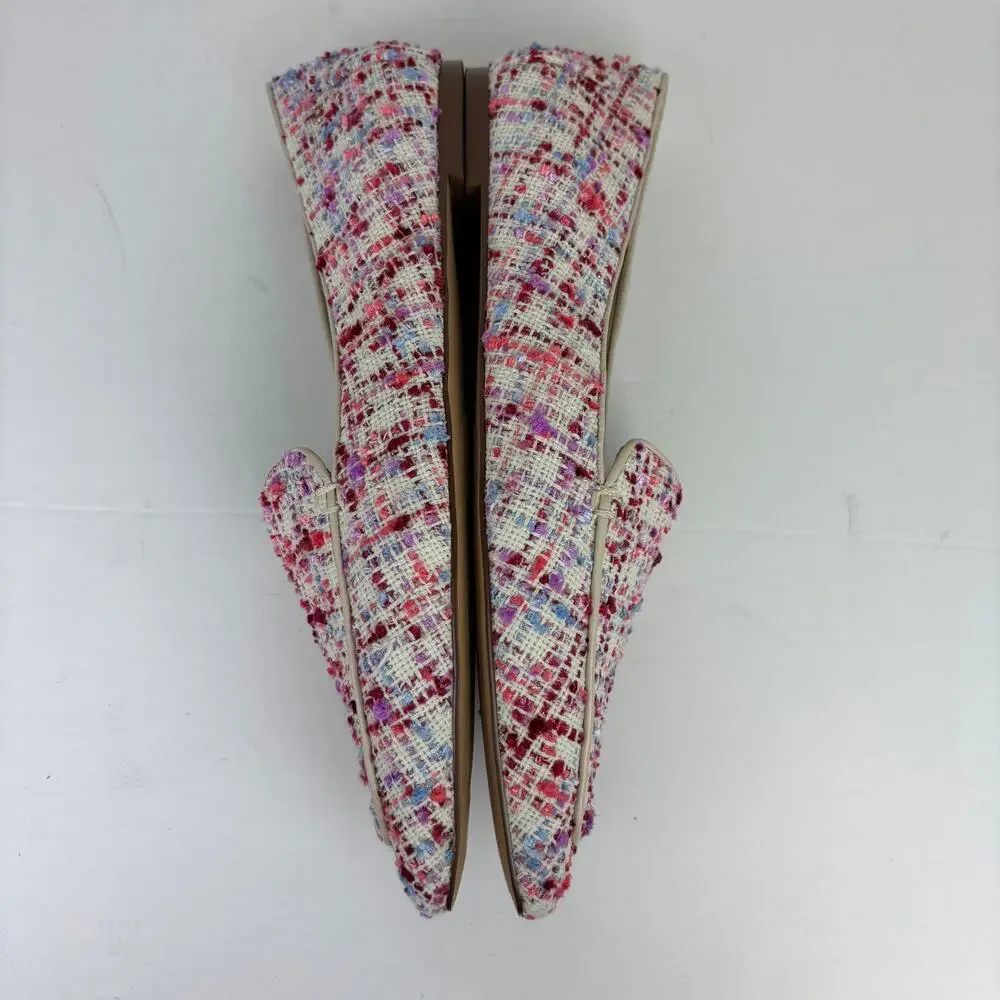 Ann Taylor Pink Tweed Flats Loafer Pointed Toe 9M